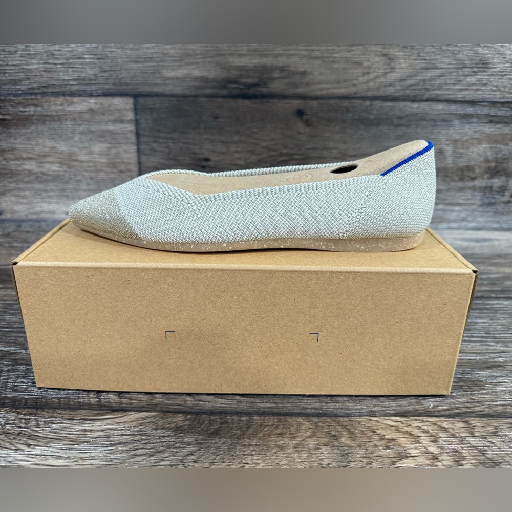 Rothys The Point Diamond Metallic Flat Shoe NEW SZ 8 - Picture 2 of 15
